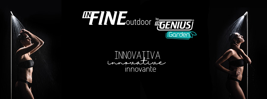 inFINE outdoor shower column inGENIUS banner