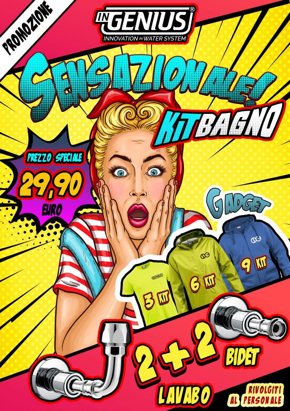 volantino promo KIT BAGNO + abbigliamento Gadget